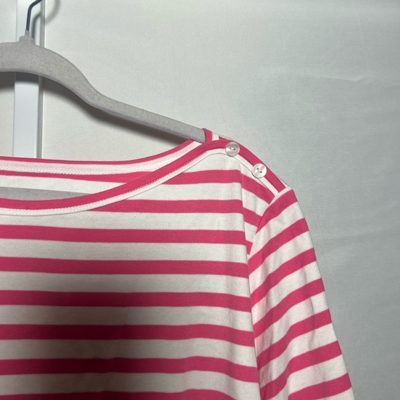 Kim Rogers Perfectly Soft Pink Striped Short Sleeve Top - Picture 4 of 6